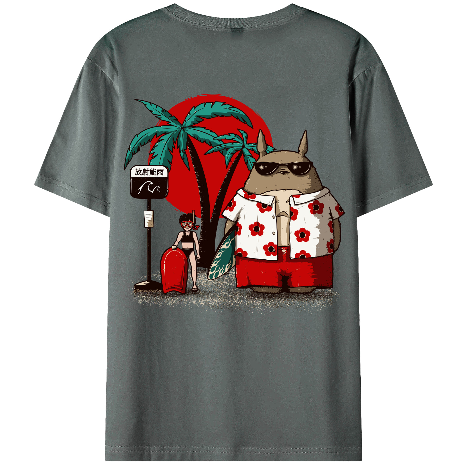 （画像用） となりのトトロ 草壁メイ 草壁サツキ My Neighbor Totoro Satsuki Kusakabe Mei Kusakabe 綿100％ メンズ半袖Tシャツ（バックプリント） 通気性